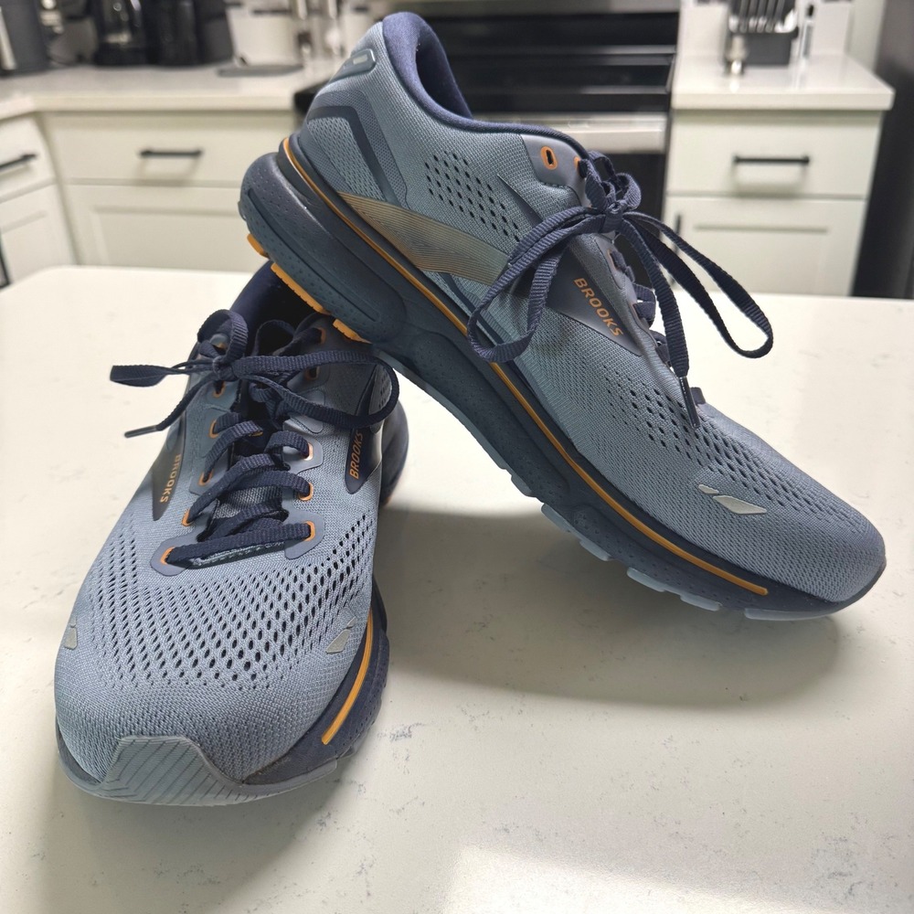 Brooks Ghost 15 Mens Size 11 Blue Orange Running Shoes Wide 2E 1103932E025